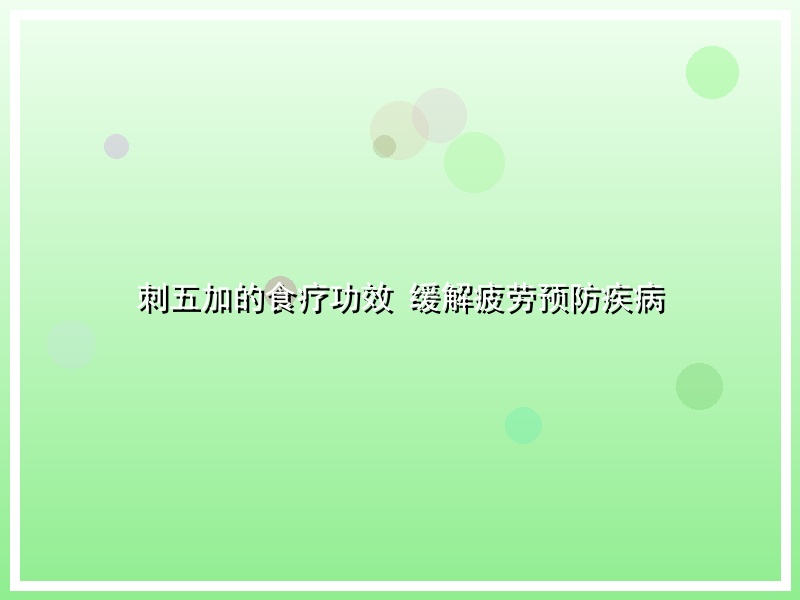 刺五加的食疗功效 缓解疲劳预防疾病