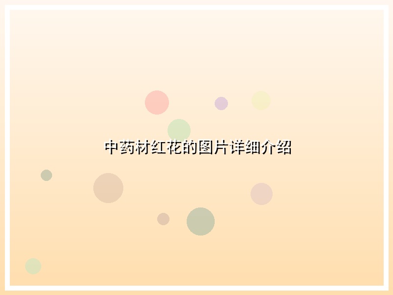 中药材红花的图片详细介绍