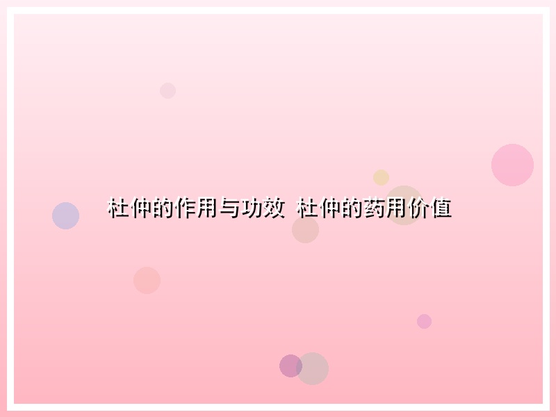 杜仲的作用与功效 杜仲的药用价值