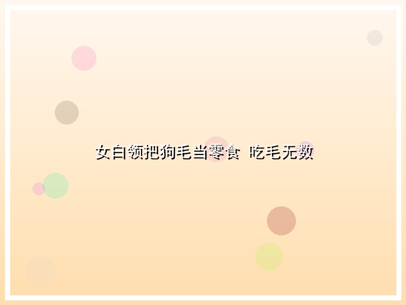 女白领把狗毛当零食 吃毛无数