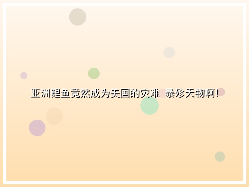 亚洲鲤鱼竟然成为美国的灾难 暴殄天物啊!