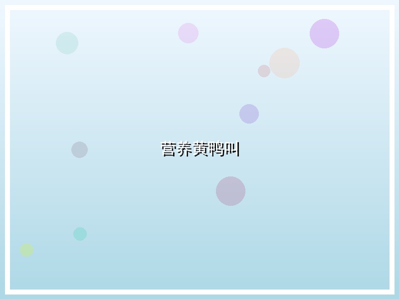 营养黄鸭叫